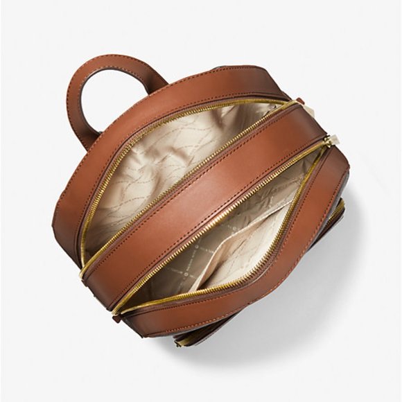 New Michael Kors Jaycee Large Logo Backpack Brown - Picture 4 of 4